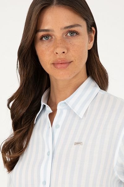 U.S. Polo Assn. Cămașă de damă albastru deschis cu mânecă lungă 50280944 -VR003