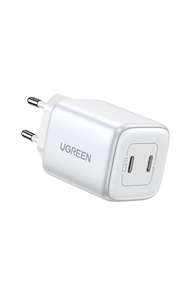 Ugreen Nexode 45w Usb Type-c Qc 4.0 Pd Gan X 2 Portlu Hızlı Şarj Cihazı Beyaz