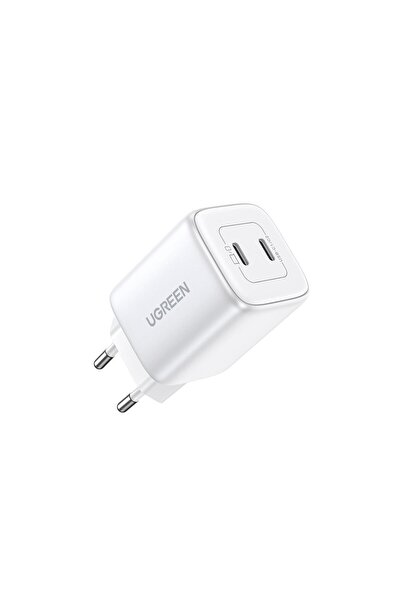 Ugreen Nexode 45w Usb Type-c Qc 4.0 Pd Gan X 2 Portlu Hızlı Şarj Cihazı Beyaz