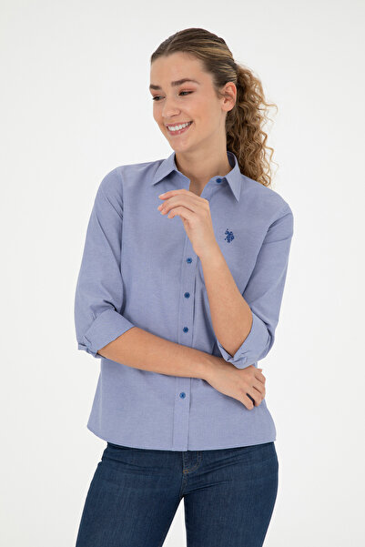 U.S. Polo Assn. Women's Cobalt Blue Long Sleeve Shirt 50279803 -Vr045