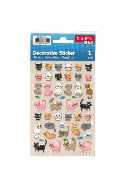 Tanex Kids Tnx-25023 Decorative Labels - Cat Series - 1 Piece