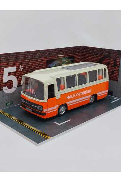 MODEL MAKET 1/27 Ölçek Nostalji Halk Otobüsü Sesli Ve Işıklı (turuncu)