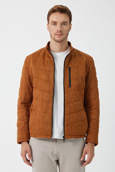 Deri Company Palton Henry Tan Nubuck Faux