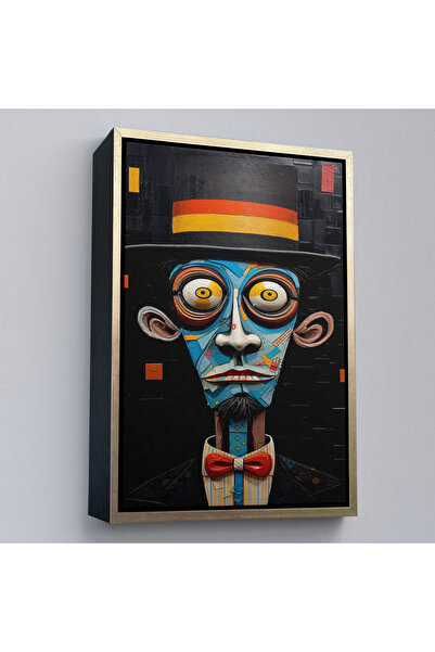 Oxyteez Pictură iconică surrealistică a omului cu cadru din lemn-7824