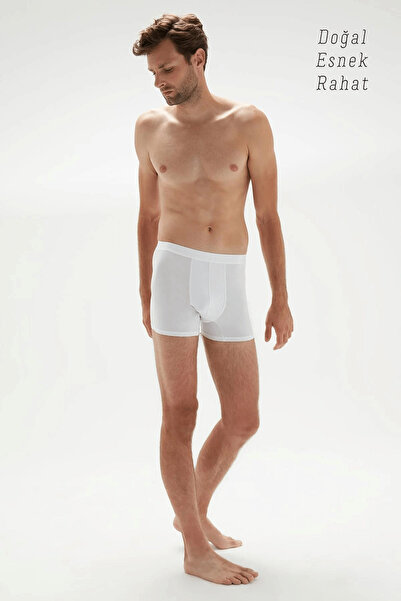ERDEM İÇ GİYİM Weweus White Ανδρικό Super Thin Natural Bamboo Luxury Boxer 1012