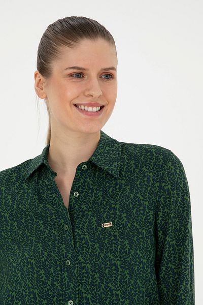 U.S. Polo Assn. Women's Green Long Sleeve Shirt 50272148 -Vr054