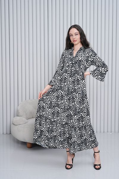 Miss Dünya Lissa Women's Prevailing Collar Buttoned Long Woven Dress