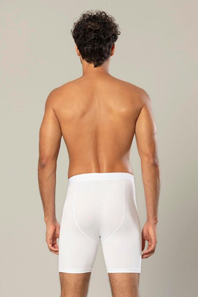 ERDEM İÇ GİYİM Erdem White Cotton Elastane Long Boxer 1416