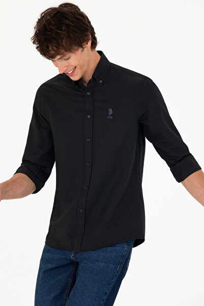 U.S. Polo Assn. Men's Black Long Sleeve Basic Shirt 50271269 -Vr046