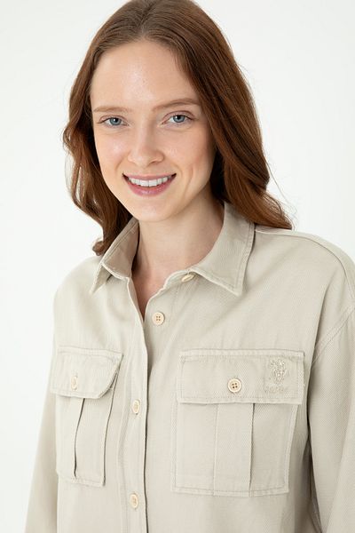 U.S. Polo Assn. Women's Stone Long Sleeve Shirt 50271427 -Vr049