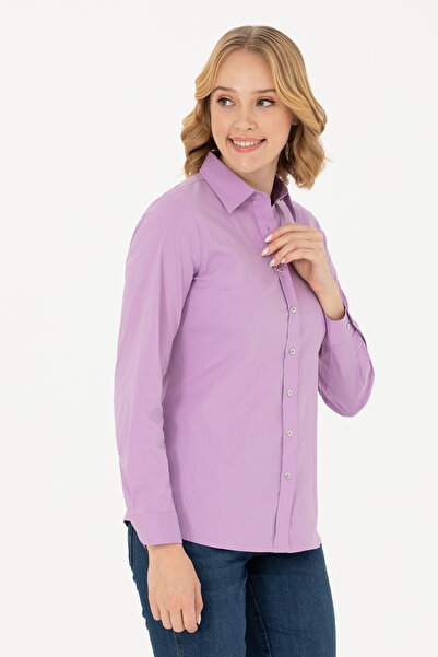 U.S. Polo Assn. Γυναικείο λιλά μακρυμάνικο πουκάμισο Basic 50271264-VR034
