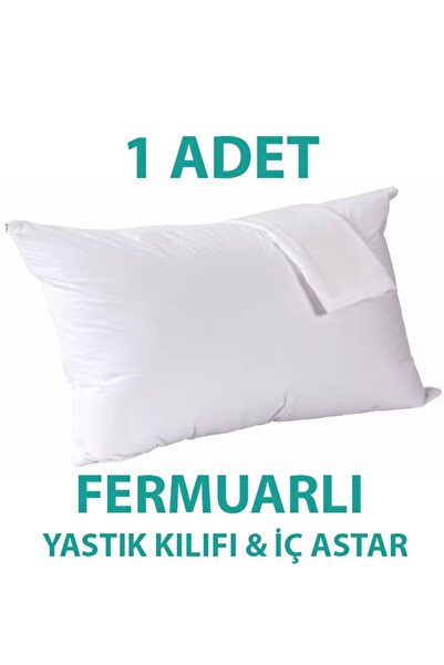 SUVAY Pamuklu Fermuarlı İç Yastık KIlıfı Beyaz Renkli İç Astar Yastık İç Kılıfı 50x 70 Şilte