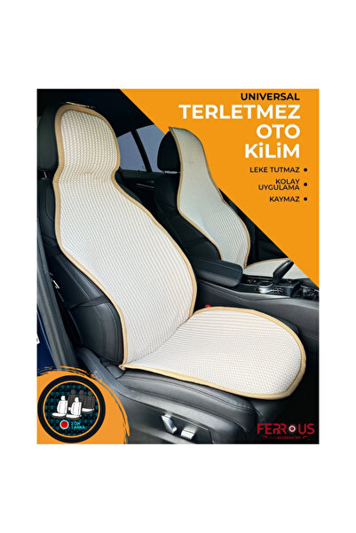 ferrous autoaccessories طقم سجادة مضادة للعرق لحماية مقعد السيارة مكون من 2 أ...