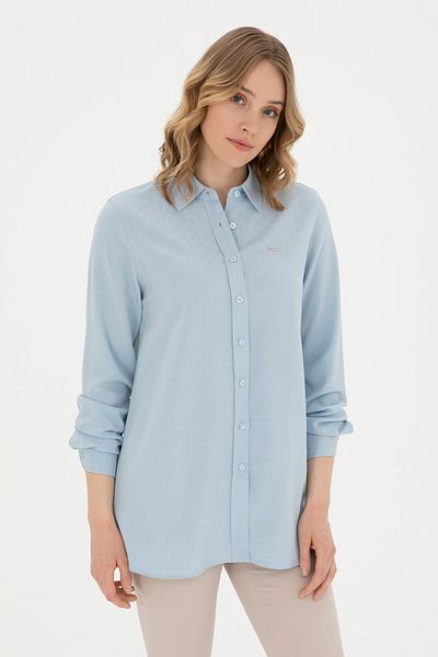 U.S. Polo Assn. Cămașă de damă albastru deschis - mânecă lungă, model 50289147 -VR003