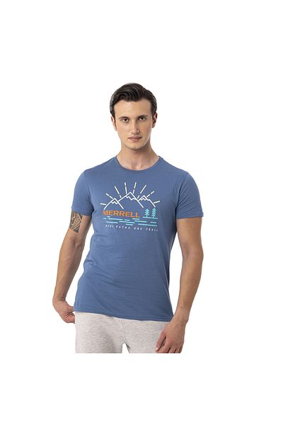 Merrell Tobi Men's Blue T-Shirt Men's T-Shirt M4Tobım