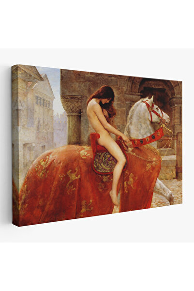 TESORİ TESSİLLİ Lady Godiva Tablosu - At Üstünde Çıplak Kadın-6583