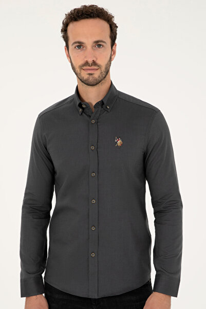 U.S. Polo Assn. Erkek Antrasit Uzun Kollu Basic Gömlek 50271276-VR006