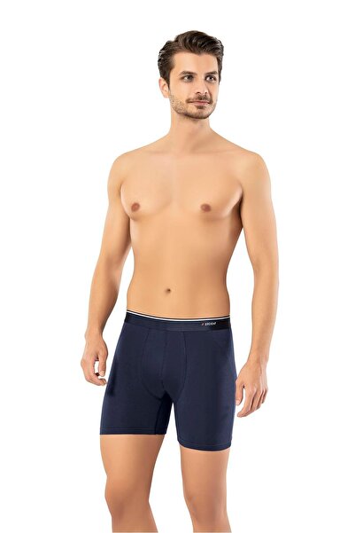 ERDEM İÇ GİYİM Erdem Navy Blue 3-Pack Cotton Elastane Long Boxers 1470