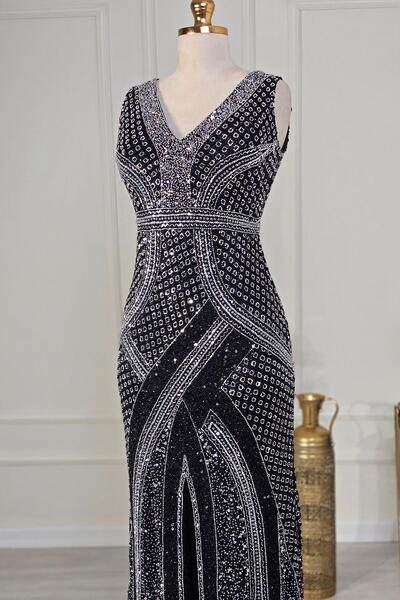 Yonca Moda Evi Siyah İthal Abiye 1007