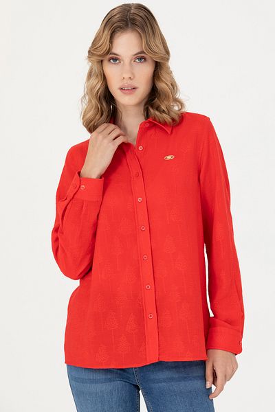 U.S. Polo Assn. Women's Red Long Sleeve Shirt 50271635 -Vr030