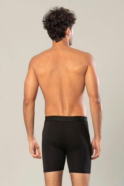 ERDEM İÇ GİYİM Erdem Μαύρο Βαμβακερό Elastan Long Boxer 1416
