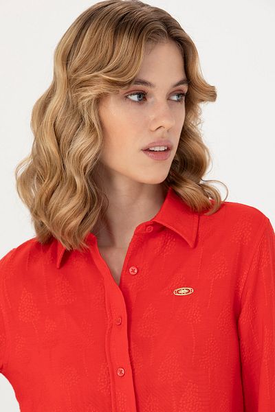 U.S. Polo Assn. Women's Red Long Sleeve Shirt 50271635 -Vr030
