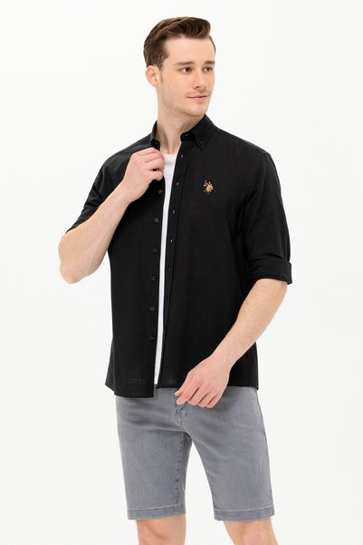 U.S. Polo Assn. Men's Black Long Sleeve Basic Shirt 50262872-Vr046