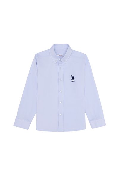 U.S. Polo Assn. Ανοιχτό μπλε βασικό πουκάμισο για αγόρι - μακρυμάνικο 50266085 -VR003