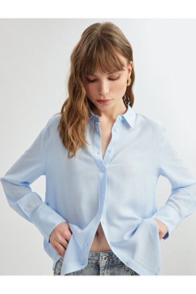 Koton Langärmliges Viskosehemd mit klassischem Kragen