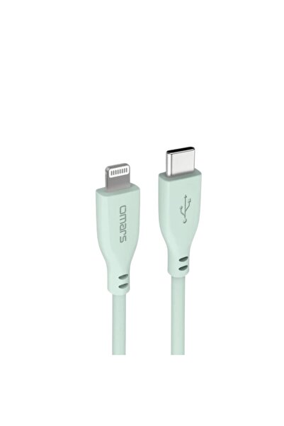 Omars Usb-c To Mfı Lightning Iphone Silikon Pd Hızlı Şarj Kablosu Yeşil
