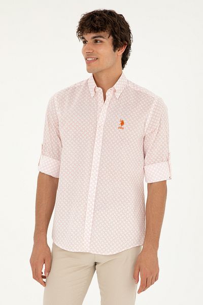 U.S. Polo Assn. Μακρυμάνικο ανδρικό πουκάμισο σε πούδρα - 50282861-VR042
