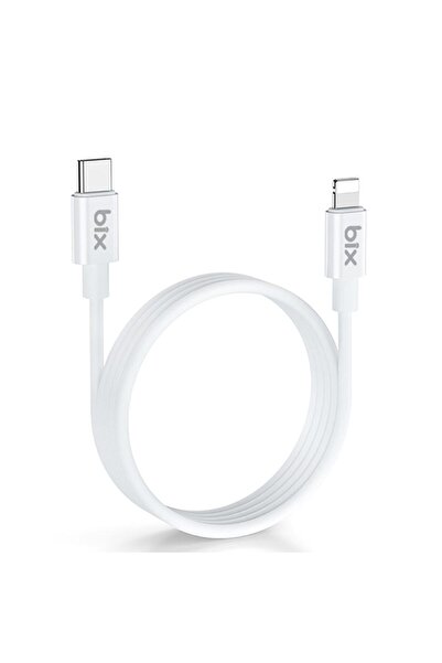Bix Bx-ıp02uc Type-c To Lightning Data Ve Şarj Kablosu Beyaz 1 Metre
