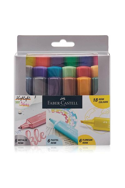 Faber Castell مجموعة أقلام تمييز 18 لون من فابر كاستل -5030000003