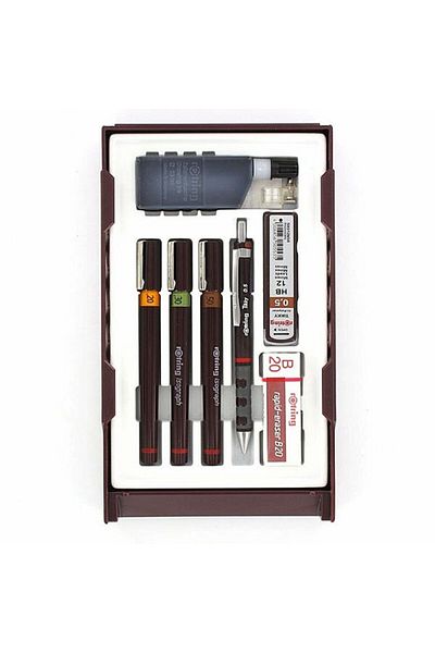 Rotring Tikky Isograph Rapido Pen Set Without Pergels 0699370