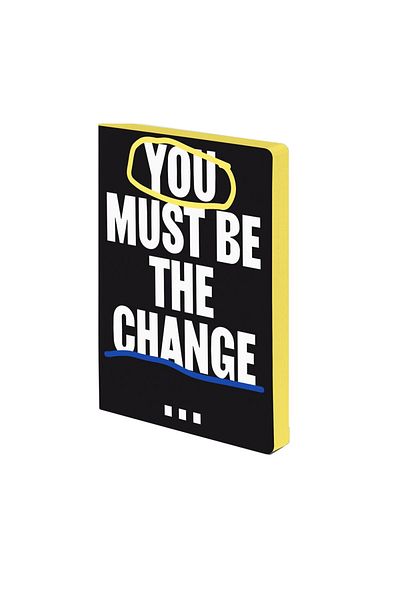 NUUNA دفتر ملاحظات منقط باللون الرمادي مقاس A5 - Be The Change 55416