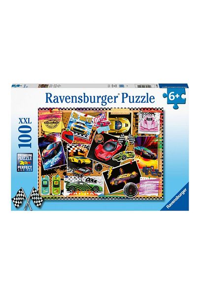 RAVENSBURGER أحجية أطفال مكونة من 100 قطعة - سيارات السباق 128990