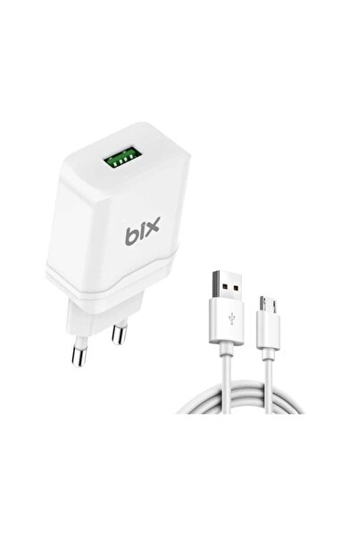 Bix 18w Qc 3.0 Hızlı Şarj Cihazı Ve Micro Usb Kablo Beyaz