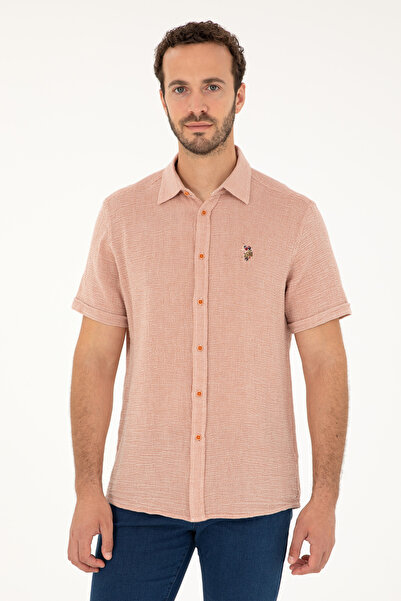 U.S. Polo Assn. Erkek Kiremit Kısa Kollu Gömlek 50283779-VR031