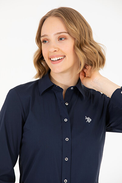 U.S. Polo Assn. Γυναικείο μακρυμάνικο πουκάμισο σε μπλε ναυτικό βασικό σχέδιο...