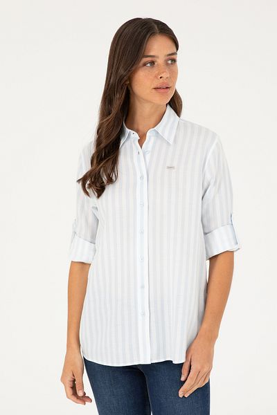 U.S. Polo Assn. Cămașă de damă albastru deschis cu mânecă lungă 50280944 -VR003