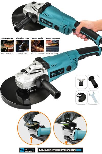 ASSUR 2200w Metal Şanzıman 230 mm Büyük Spiral Taşlama