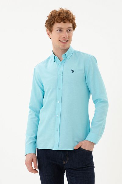 U.S. Polo Assn. Ανδρικό πουκάμισο με μακρυμάνικο μέντα Basic 50288629 -VR090