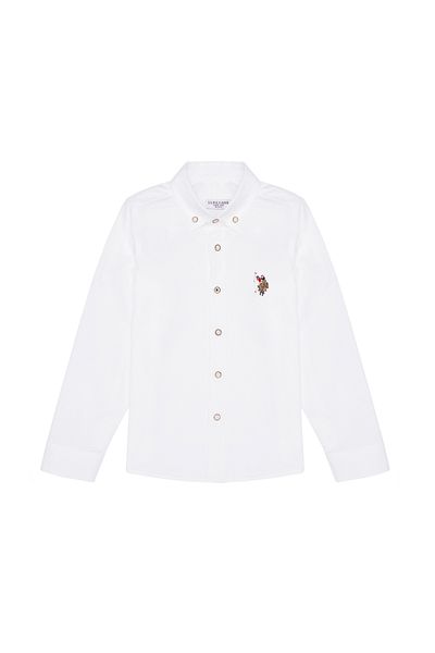 U.S. Polo Assn. Λευκό μακρυμάνικο για αγόρι πουκάμισο -50263107-VR013