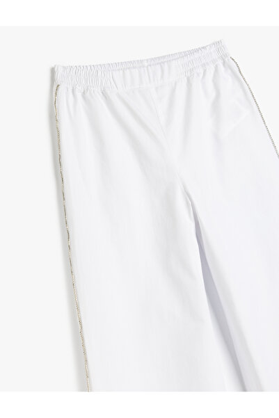 Koton Elastic Waist Cotton Wide Leg Trousers