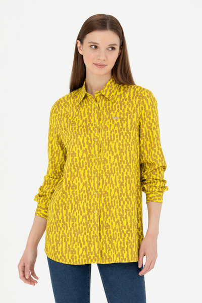 U.S. Polo Assn. Kadın Fıstık Yeşili Uzun Kollu Gömlek 50271512-VR087