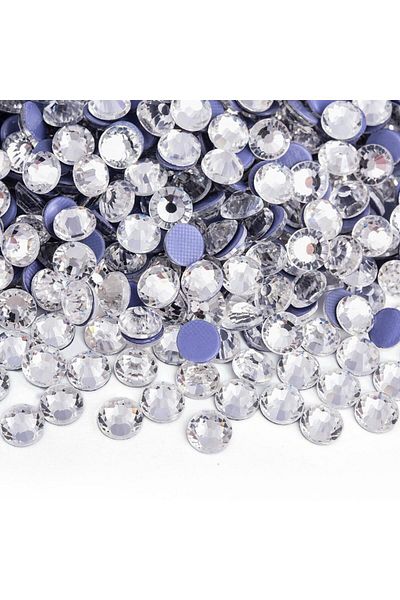 Gymo Premium Quality Hotfix Crystal Stone - Επίπεδο σίδερο, Κολλητικό (7,1-7,3 mm) Crystal SS34 (288 τεμάχια