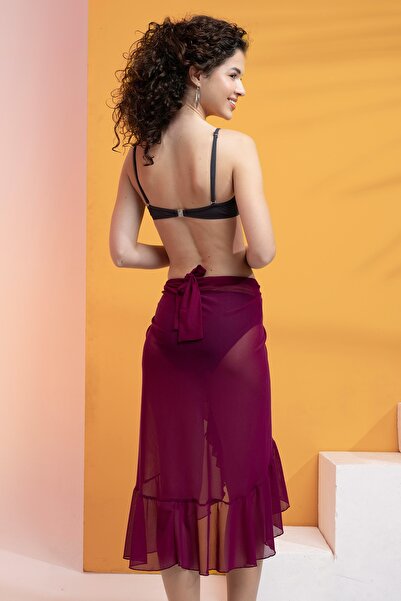 XCLSV Transparent Knitted Pareo - Frilly from Chiffon