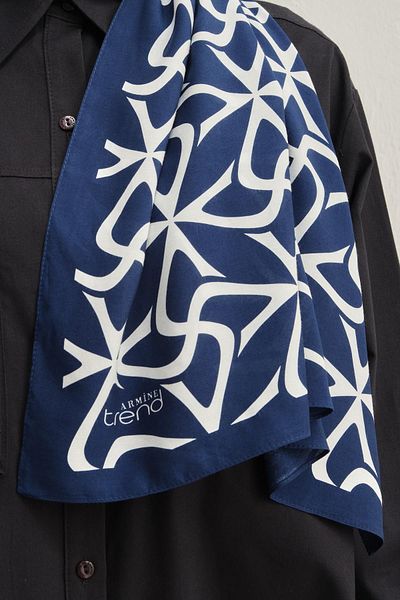 Armine Defne Floş Viscose Shawl - 11 - Navy Blue