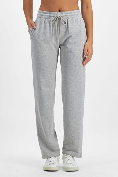 THE WHITE Γυναικείο Φούτερ Φούτερ με ίσιο πόδι, φαρδύ κόψιμο, γκρι χρώμα επένδυση fleece