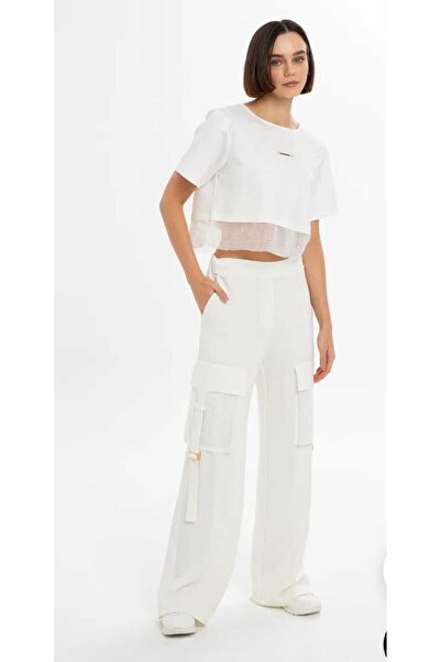 GİZİA File Detaylı T-Shırt